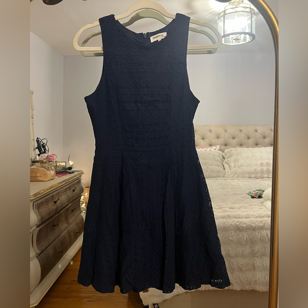 Monteau Navy Sleeveless Mini Dress